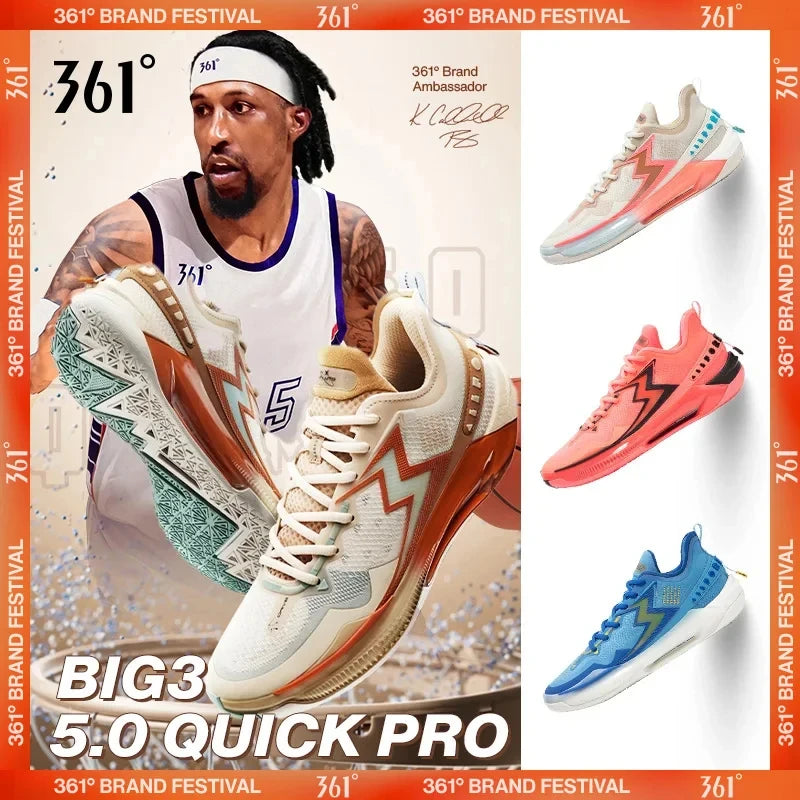 361 Degrees BIG3 5.0 Quick Pro Men's Basketball Shoes
